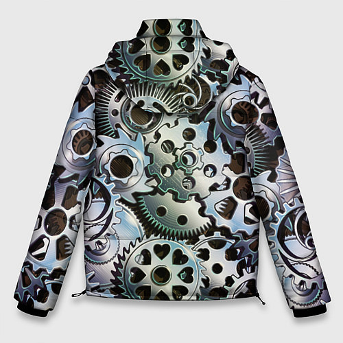 Мужская зимняя куртка Стимпанк шестеренки Steampunk / 3D-Черный – фото 2