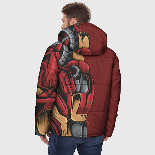 Мужская зимняя куртка Красный робот / 3D-Светло-серый – фото 4