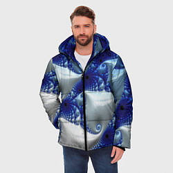 Куртка зимняя мужская Абстрактные морские ракушки, цвет: 3D-светло-серый — фото 2