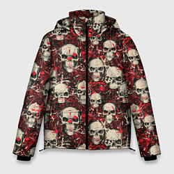 Куртка зимняя мужская Кровавые Черепа Skulls, цвет: 3D-красный