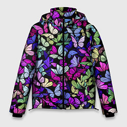 Куртка зимняя мужская Витражные бабочки, цвет: 3D-светло-серый