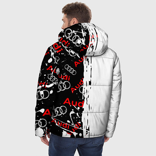 Мужская зимняя куртка АУДИ Autosport Паттерн / 3D-Светло-серый – фото 4