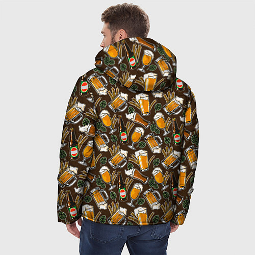 Мужская зимняя куртка Хмель и Пиво / 3D-Светло-серый – фото 4