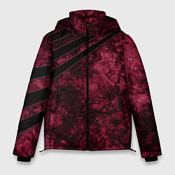 Мужская зимняя куртка Мраморный бордовый текстурированный узор