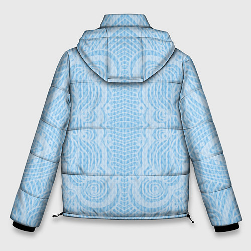Мужская зимняя куртка Вязаный светлый узор, абстракция Нежный голубой цв / 3D-Черный – фото 2