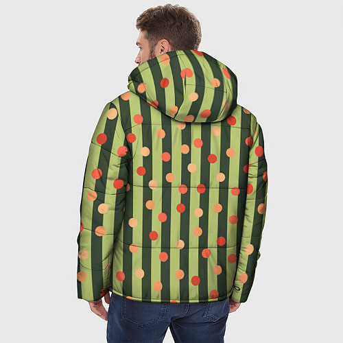Мужская зимняя куртка Забавный полосато-гороховый принт / 3D-Светло-серый – фото 4