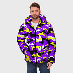 Куртка зимняя мужская Камуфляж Фиолетово-Жёлтый, цвет: 3D-черный — фото 2
