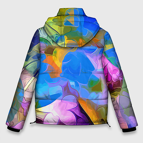 Мужская зимняя куртка Цветочный узор Summer / 3D-Светло-серый – фото 2