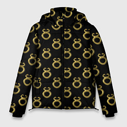Куртка зимняя мужская Символ тельца, металл с эффектом 3d Паттерн, цвет: 3D-черный