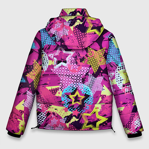 Мужская зимняя куртка Star Colorful Pattern Fashion Neon / 3D-Светло-серый – фото 2