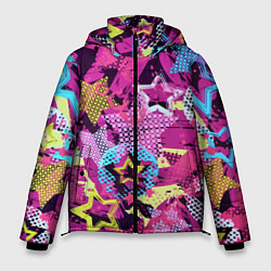 Мужская зимняя куртка Star Colorful Pattern Fashion Neon