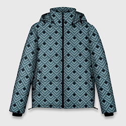 Куртка зимняя мужская Абстракция из разноцветных квадратов, цвет: 3D-черный