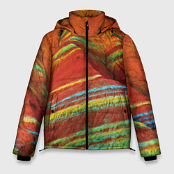 Куртка зимняя мужская Знаменитые разноцветные горы Китай, цвет: 3D-черный