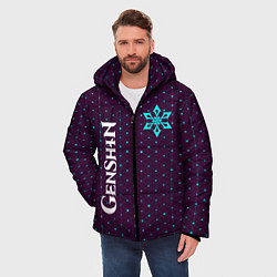Куртка зимняя мужская GENSHIN IMPACT - КРИО - Графика, цвет: 3D-черный — фото 2