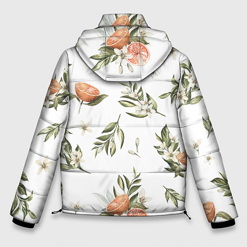 Мужская зимняя куртка Цветы Цитрусовых Мандарин / 3D-Черный – фото 2