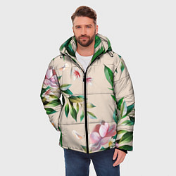 Куртка зимняя мужская Цветы Летние, цвет: 3D-светло-серый — фото 2