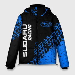 Куртка зимняя мужская СУБАРУ Racing Следы, цвет: 3D-черный