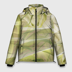 Куртка зимняя мужская Абстрактные ирисы, цвет: 3D-светло-серый