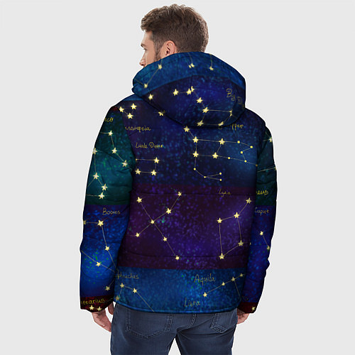 Мужская зимняя куртка Самые известные созвездия Северного полушария лето / 3D-Светло-серый – фото 4