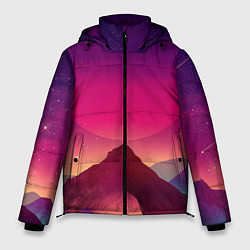 Куртка зимняя мужская Горы Космос Neon Психоделика, цвет: 3D-светло-серый