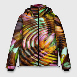 Куртка зимняя мужская Цветные круги на воде, цвет: 3D-светло-серый