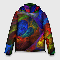 Куртка зимняя мужская Абстрактная мультивселенная паттерн Abstraction, цвет: 3D-красный