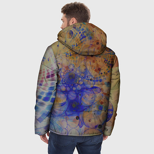 Мужская зимняя куртка Круги, фракталы / 3D-Светло-серый – фото 4