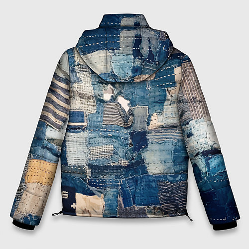 Мужская зимняя куртка Patchwork Jeans Осень Зима 2023 / 3D-Красный – фото 2