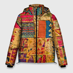 Куртка зимняя мужская Пэчворк Лоскутное одеяло Patchwork Quilt, цвет: 3D-красный