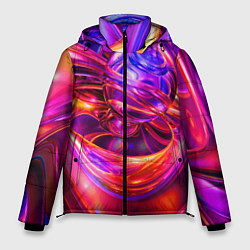 Куртка зимняя мужская Abstract color neon composition Абстрактная неонов, цвет: 3D-красный
