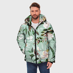 Куртка зимняя мужская Цветы Мятный Сад, цвет: 3D-светло-серый — фото 2