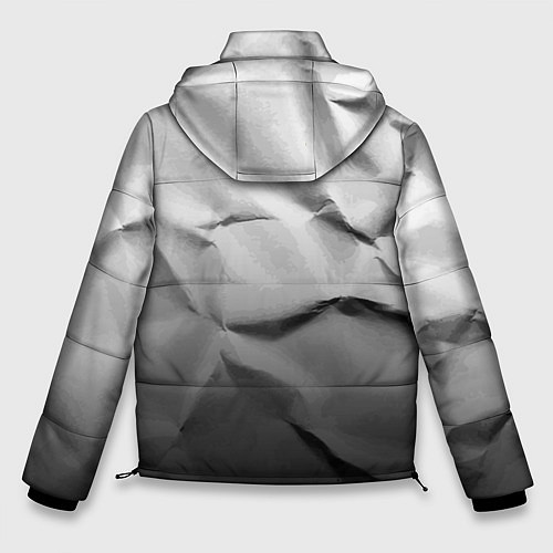 Мужская зимняя куртка Мятая бумага Текстура Crumpled Paper Texture / 3D-Черный – фото 2