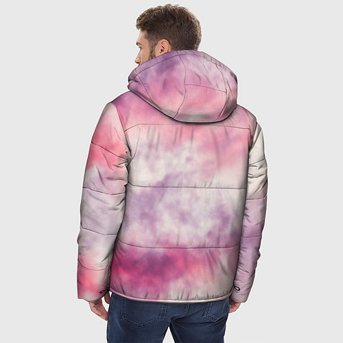 Мужская зимняя куртка Абстракция розовое небо / 3D-Светло-серый – фото 4