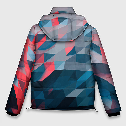Мужская зимняя куртка Абстрактный геометрический паттерн Abstract geomet / 3D-Красный – фото 2