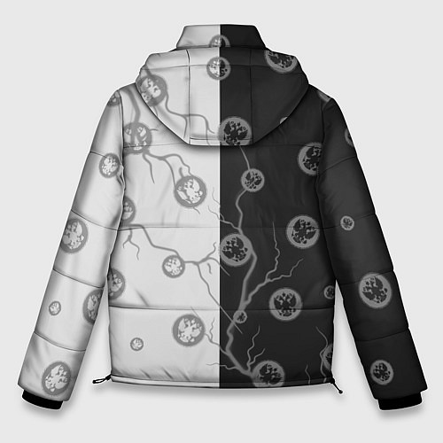 Мужская зимняя куртка RUSSIA - ГЕРБ - Молнии / 3D-Черный – фото 2