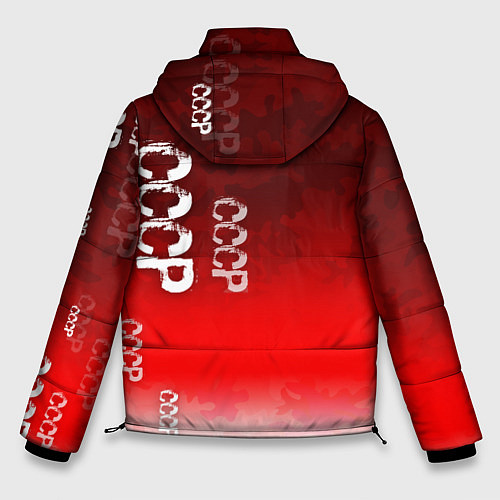 Мужская зимняя куртка Принт с надписью СССР / 3D-Красный – фото 2
