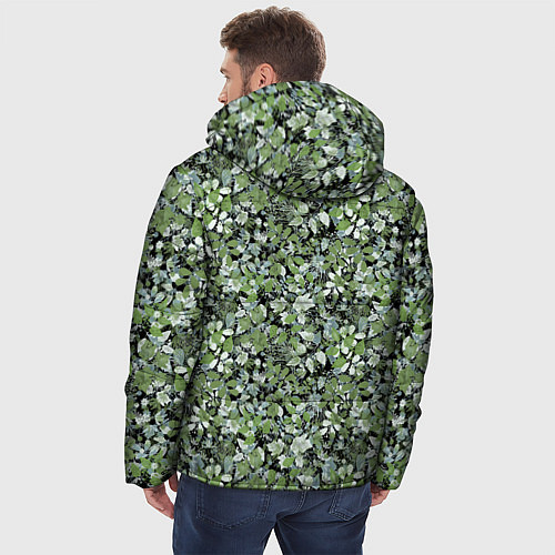 Мужская зимняя куртка Летний лесной камуфляж в зеленых тонах / 3D-Светло-серый – фото 4