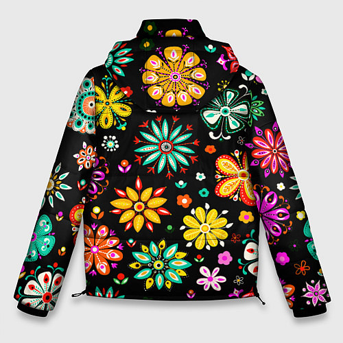 Мужская зимняя куртка MULTICOLORED FLOWERS / 3D-Черный – фото 2