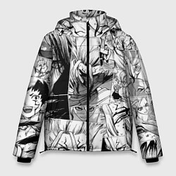 Куртка зимняя мужская Доктор Стоун паттерн, цвет: 3D-черный