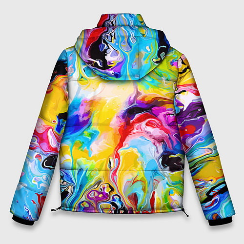 Мужская зимняя куртка Неоновые всплески красок Лето Neon splashes of col / 3D-Черный – фото 2