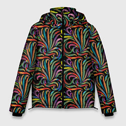 Мужская зимняя куртка Разноцветные яркие узоры
