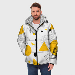 Куртка зимняя мужская GEOMETRIC INTERWEAVING OF SHAPES, цвет: 3D-светло-серый — фото 2