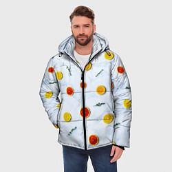 Куртка зимняя мужская Дольки апельсина и грейпфрута, цвет: 3D-светло-серый — фото 2