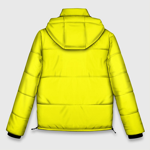 Мужская зимняя куртка Однотонный неоновый лимонный желтый тон / 3D-Черный – фото 2
