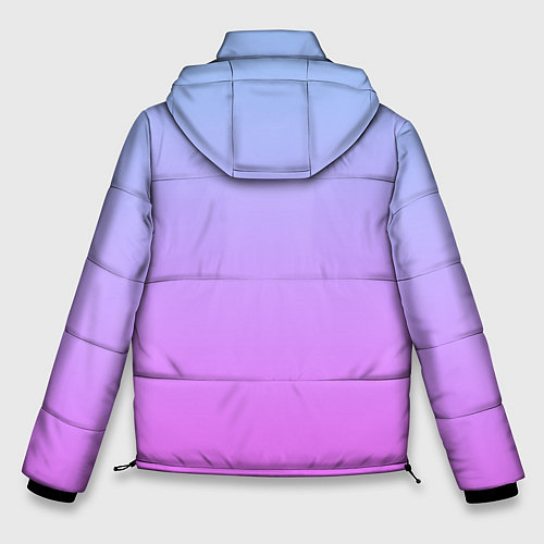 Мужская зимняя куртка Голубо-розовый градиент / 3D-Черный – фото 2