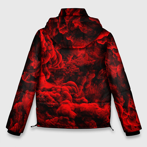 Мужская зимняя куртка Красный дым Red Smoke Красные облака / 3D-Красный – фото 2