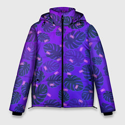 Куртка зимняя мужская Неоновый Chill и пальмовые листья, цвет: 3D-черный