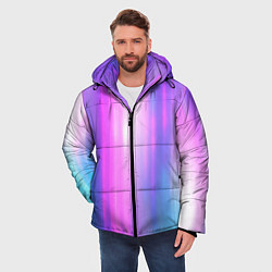 Куртка зимняя мужская Northern lights, Северное сияние, неоновое свечени, цвет: 3D-черный — фото 2