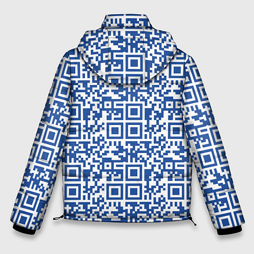 Мужская зимняя куртка QR код паттерн синий / 3D-Красный – фото 2