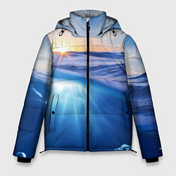 Куртка зимняя мужская Грань между небом и водой, цвет: 3D-черный